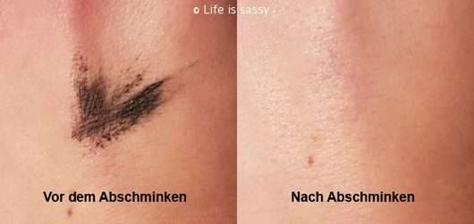 Haut vor/nach der Verwendung des Dr. Hauschka Augen Make-up Entferners