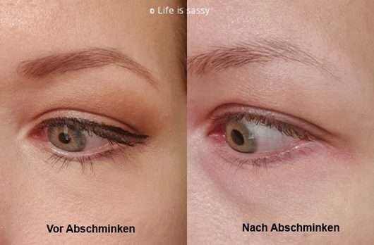 Auge vor/nach der Verwendung des Dr. Hauschka Augen Make-up Entferners