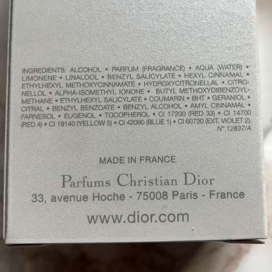 Dior Joy by Dior Eau de Parfum - inhaltsstoffe