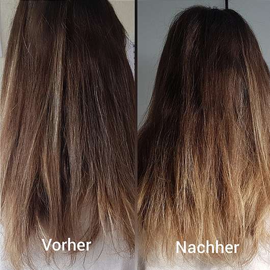 nju by xLaeta refresh with nju peach Shampoo (LE) - Haare vor und nach der Anwendung