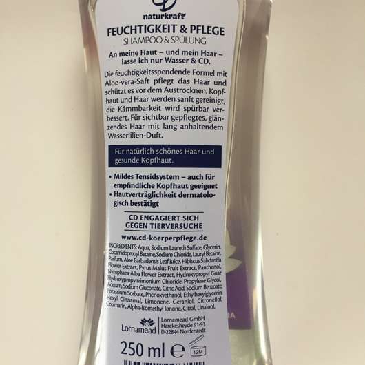 CD Naturkraft Feuchtigkeit & Pflege 2in1 Shampoo & Spülung