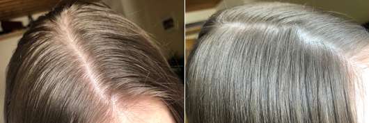 Balea Trockenshampoo Schaum Lovely Flower - Haare vor/nach der Anwendung Balea Trockenshampoo Schaum Lovely Flower - Haare vor/nach der Anwendung