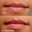 Lippen ohne/mit Pixi +C VIT Lip Brightener