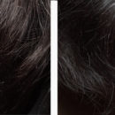 links: Haare zu Testbeginn rechts: Haare nach Testende