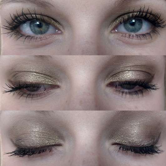Augen-Make-up mit grünen Tönen und braunem Lidstrich