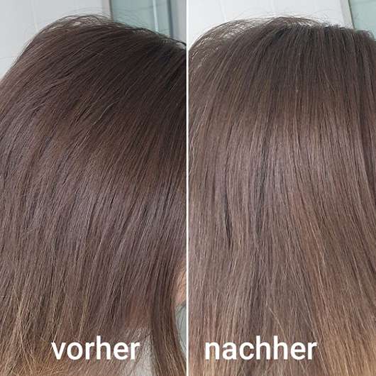 Haare vor/nach der Anwendung des Balea Trockenshampoos Classic Haare vor/nach der Anwendung des Balea Trockenshampoos Classic