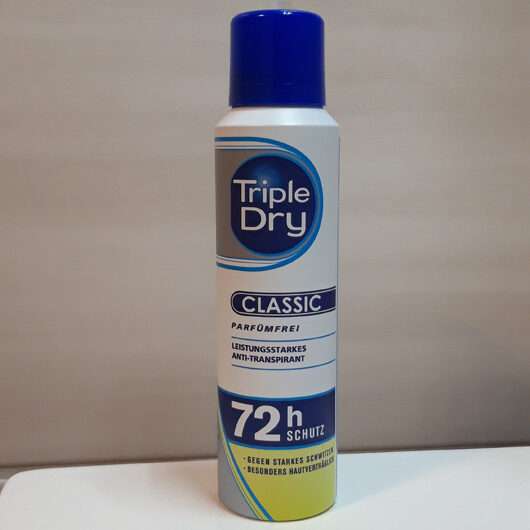 <strong>Triple Dry</strong> Classic Parfümfrei Leistungsstarkes Anti-Transpirant Spray